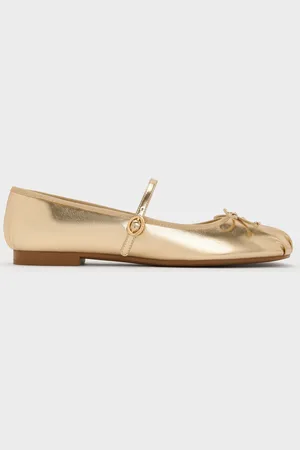 CHARLES & KEITH Emiko Metallic Bow Mary Jane Flats