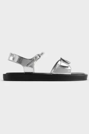 CHARLES & KEITH Metallic Buckled Slingback Sandals