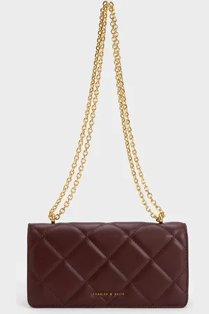 CHARLES & KEITH Paffuto Chain Handle Quilted Long Wallet