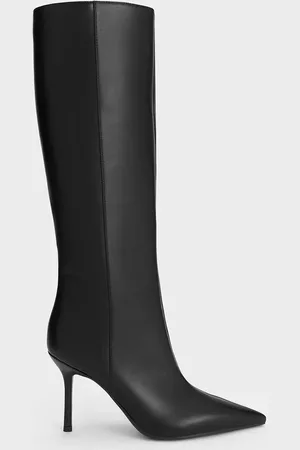 CHARLES & KEITH Pointed-Toe Stiletto-Heel Knee-High Boots