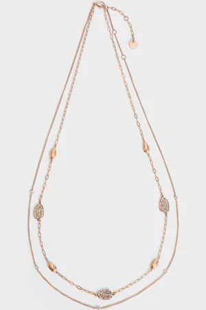CHARLES & KEITH Aine Crystal Double-Chain Necklace