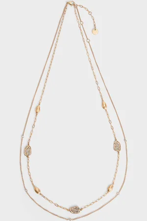CHARLES & KEITH Aine Crystal Double-Chain Necklace