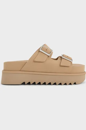 CHARLES & KEITH Buckled Double-Strap Flatform Sandals