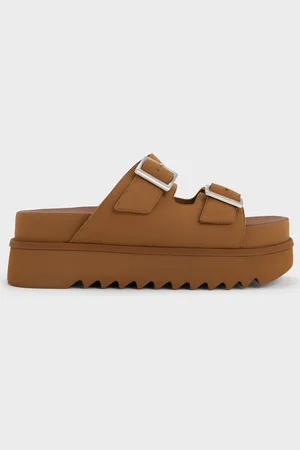 CHARLES & KEITH Buckled Double-Strap Flatform Sandals