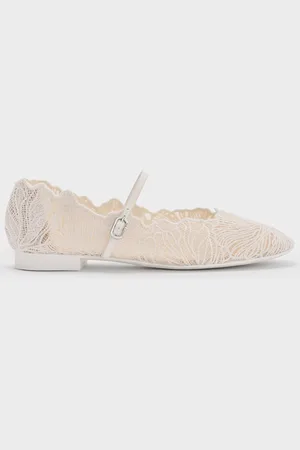 CHARLES & KEITH Crochet Floral Mary Jane Flats