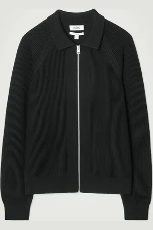 COS WAFFLE-KNIT MERINO WOOL BOMBER JACKET