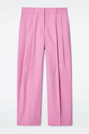 COS RELAXED TWILL WIDE-LEG TROUSERS