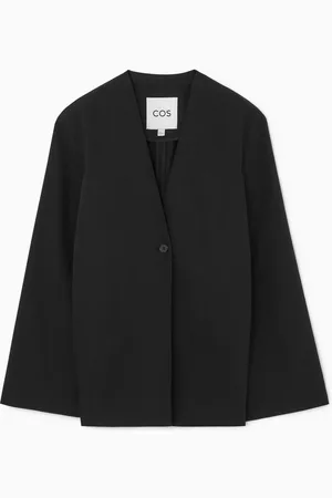 COS Slim Collarless Single-Breasted Blazer