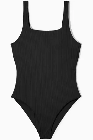 COS Square-Neck Ribbed Swimsuit