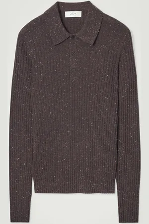 COS The Flecked Wool Polo Shirt in