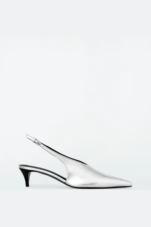 COS Pointed Leather Slingback Kitten Heels