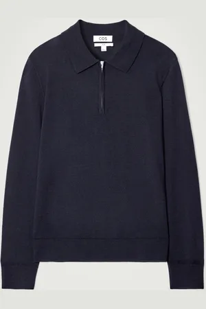 COS Merino Wool Half-Zip Polo Shirt in