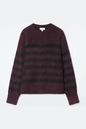 COS Striped Brushed-Mohair Crew-Neck Jumper
