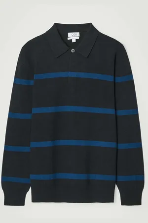COS Striped Knitted Polo Shirt in