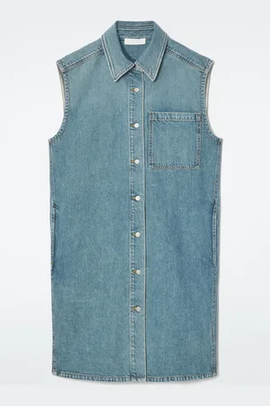 COS Sleeveless Denim Mini Shirt Dress