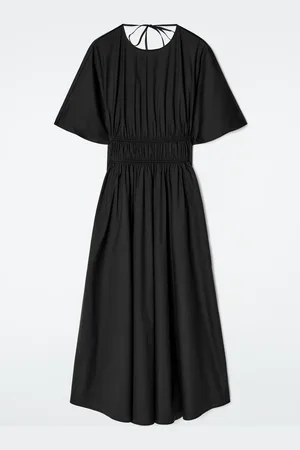 COS Gathered Open-Back Midi Dress