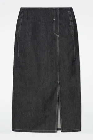 COS Straight Denim Midi Skirt