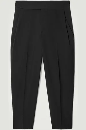 COS Relaxed Belted Wool-Hopsack Tapered Trousers
