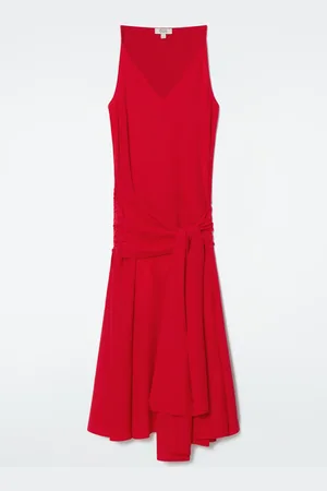 COS Asymmetric Tie-Waist Silk Dress