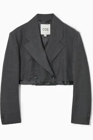 COS Relaxed Deconstructed Cropped Wool Blazer