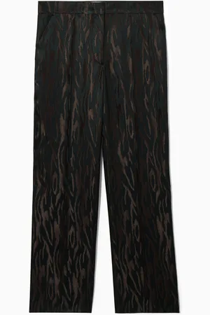 COS Regular Zebra-Jacquard Straight-Leg Trousers in