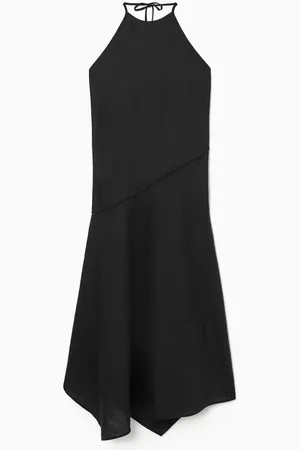 COS Asymmetric Halterneck Linen Dress