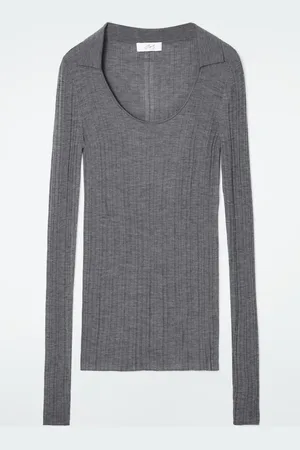 COS The Open-Collar Merino Wool Top