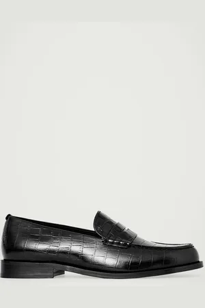 COS Croc-Effect Leather Loafers