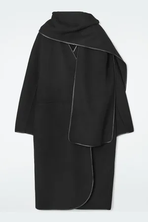 COS Leather-Trimmed Wool Scarf Coat