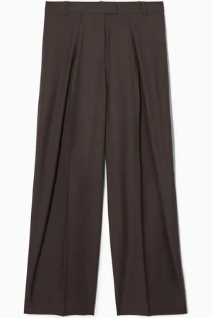 COS Relaxed Pleated Wool Wide-Leg Trousers in