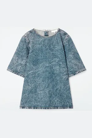 COS Short-Sleeved Washed-Denim Top
