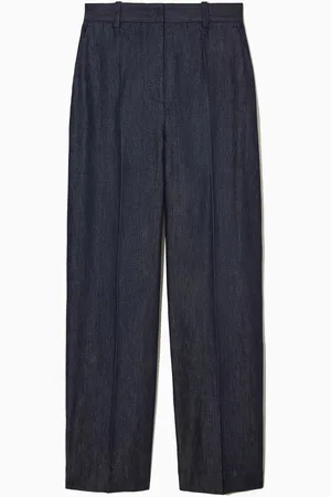 COS Slim Tailored Denim Straight-Leg Trousers in