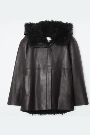 COS Shearling-Lined Nappa Hooded Jacket