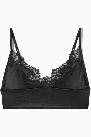 COS Longline Lace-Trimmed Silk Bra