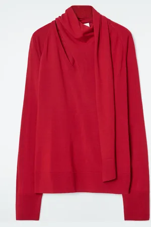 COS Scarf-Detail Wool Turtleneck Jumper