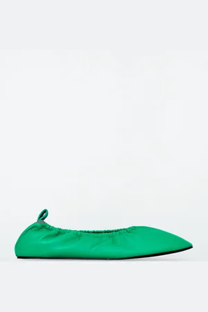 COS The Ruched Leather Ballet Flats