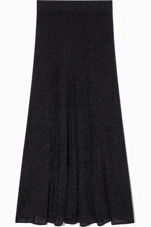 COS Sparkly Ribbed-Knit Maxi Skirt