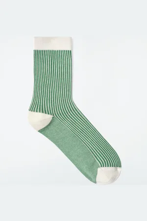 COS Striped Ribbed-Knit Socks