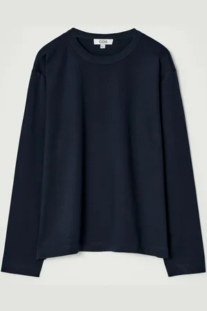 COS Relaxed Jersey Interlock Long-Sleeved T-Shirt in