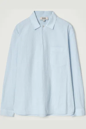COS Cotton-Seersucker Popover Shirt in