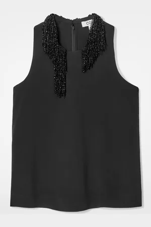 COS Embellished Racer-Neck Top