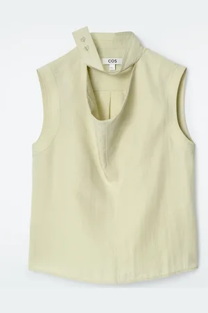 COS Sleeveless Cut-Out Cowl-Neck Blouse in