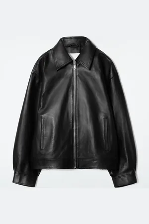 COS Oversized Collared Leather Jacket