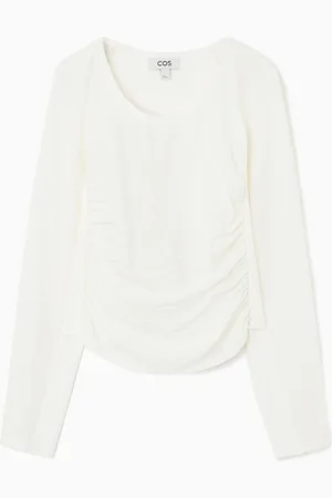 COS Silk-Panelled Scoop-Neck Top