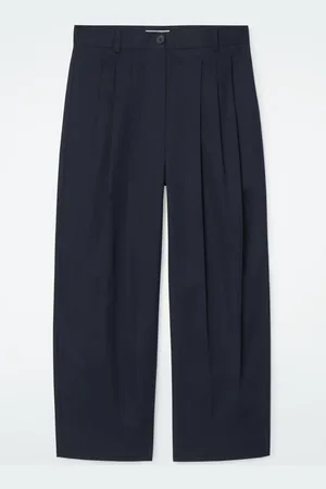 COS Pleated Barrel-Leg Cotton Trousers in