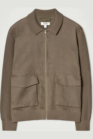 COS Knitted-Panel Linen Jacket in