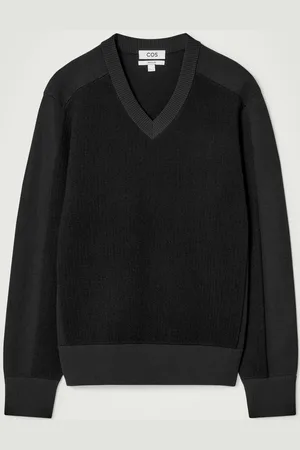 COS Panelled Wool V-Neck Jumper