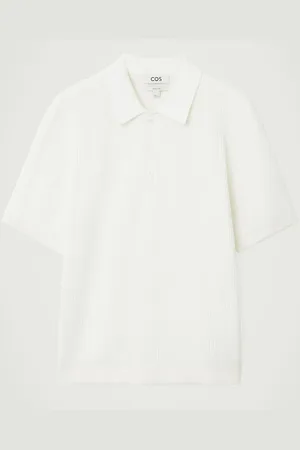COS Textured Knitted Polo Shirt in
