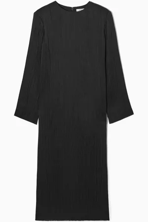 COS Long-Sleeved Plissé Midi Dress