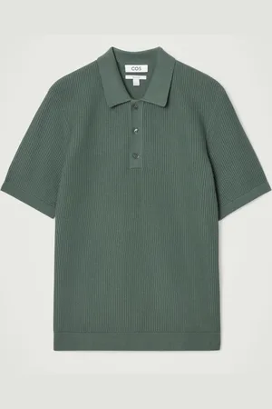 COS Textured Knitted Polo Shirt in